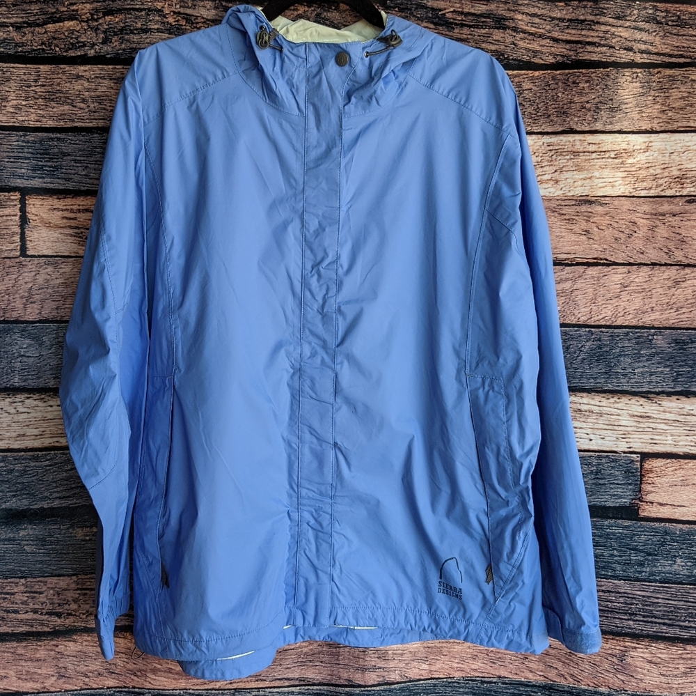 Sierra Designs Blue Hard Shell Rain Jacket